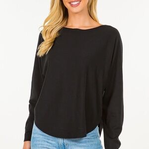Dreamers Black Long Sleeve Relaxed Blouse